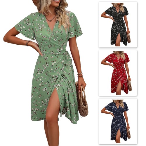 Damen sommerkleid wickelkleid - damen,