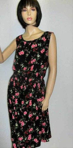Geblümtes sommerkleid schwarz - geblümtes,