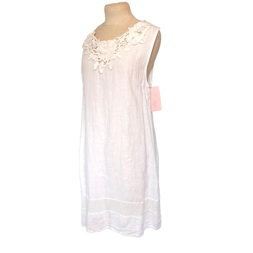 Leinen kleid romantisch - kleid, spitze