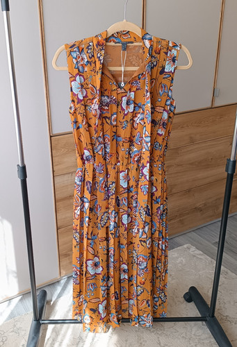 Plissee sommer midi kleid - plissee,