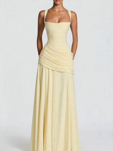 Elegantes langes kleid mit - elegantes,