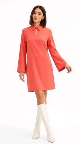 Damen mini kleid - lachs, jersey